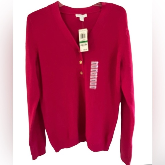 NWT Charter Club Women’s Sweater Henley - Picture 1 of 5